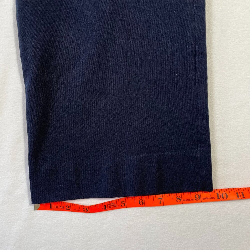 Banana Republic Logan Trousers Navy Blue Cotton Blend Stretch Size 10 L - Picture 13 of 16